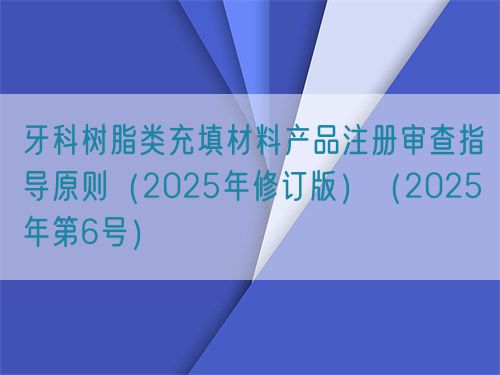 牙科樹脂類充填材料產(chǎn)品注冊(cè)審查指導(dǎo)原則（2025年修訂版）（2025年第6號(hào)）(圖1)